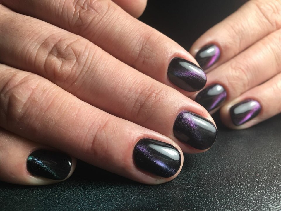 Идеи маникюра кошачий глаз