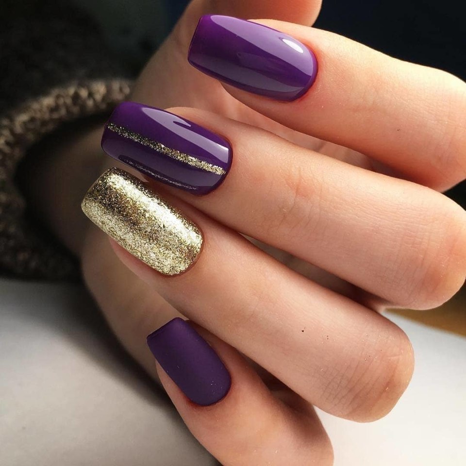 Фиолетовый маникюр