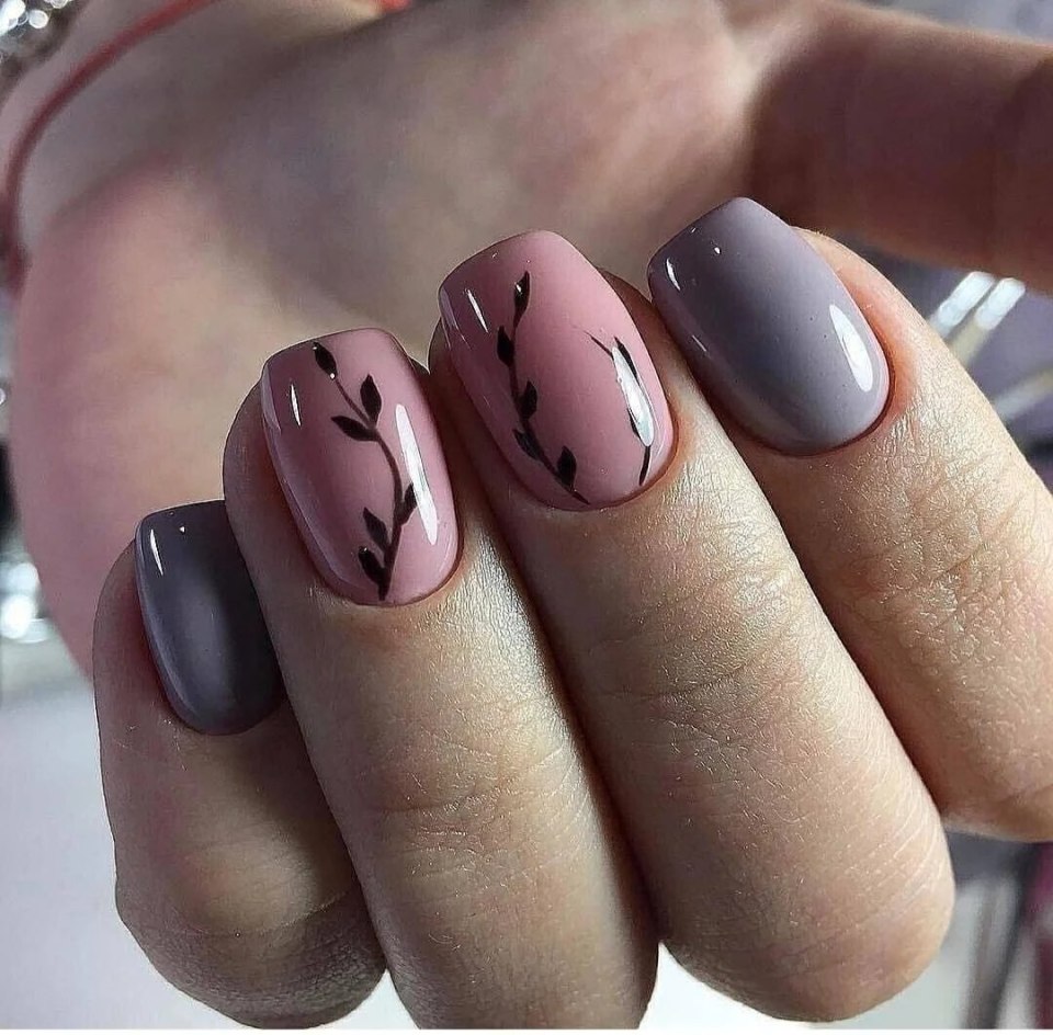 Веточки на ногтях