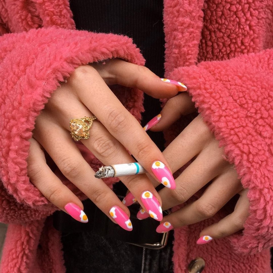 Гламурный маникюр на длинные ногти