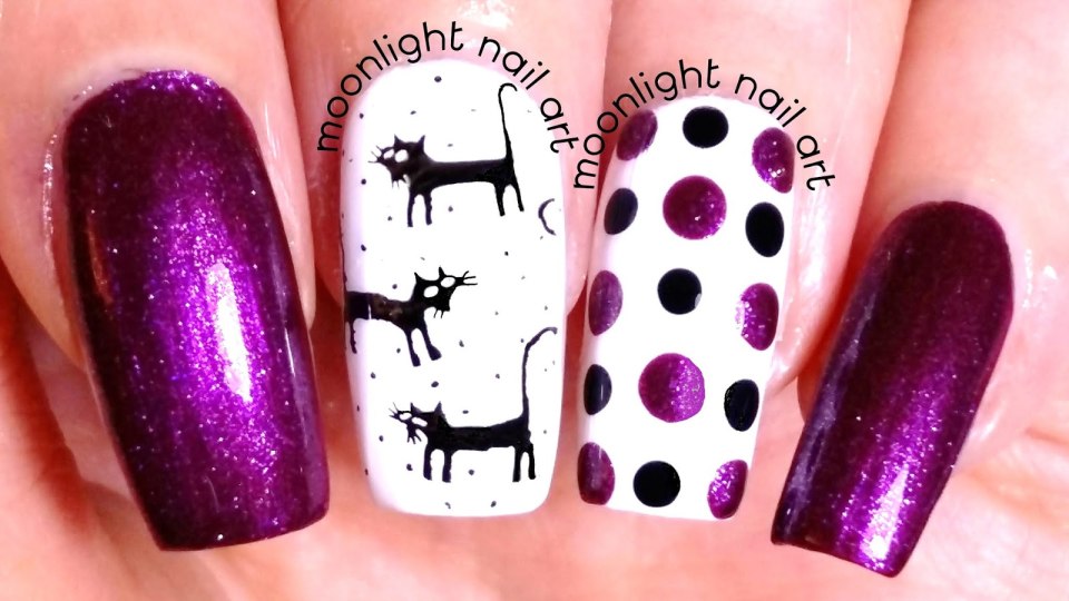 Маникюр алая кошка