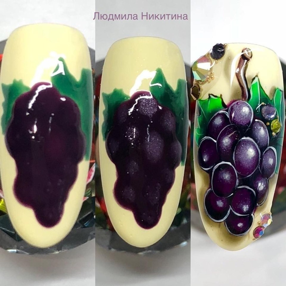 МК фрукты на ногтях