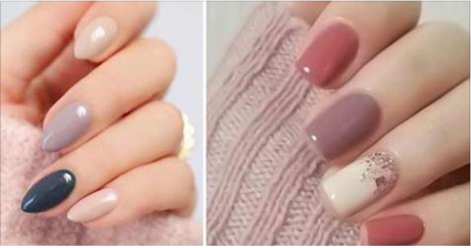 Маникюр однотонный комбинации цвета