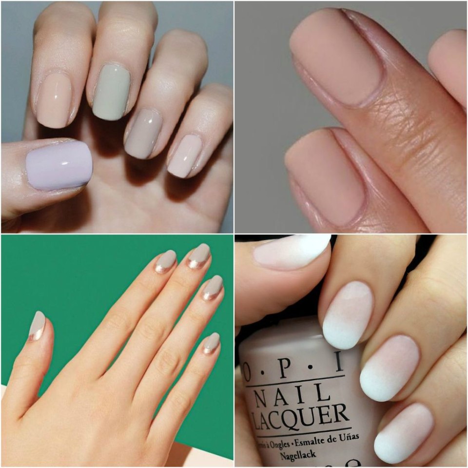 Маникюр ногти разного цвета в одной гамме