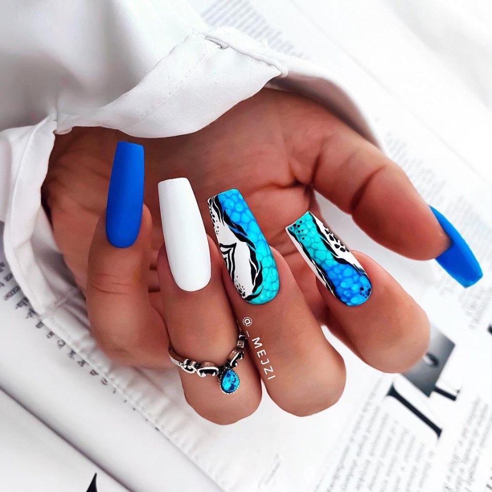 Стильный дизайн длинных ногтей