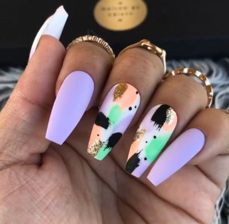 Креативный маникюр на длинные ногти