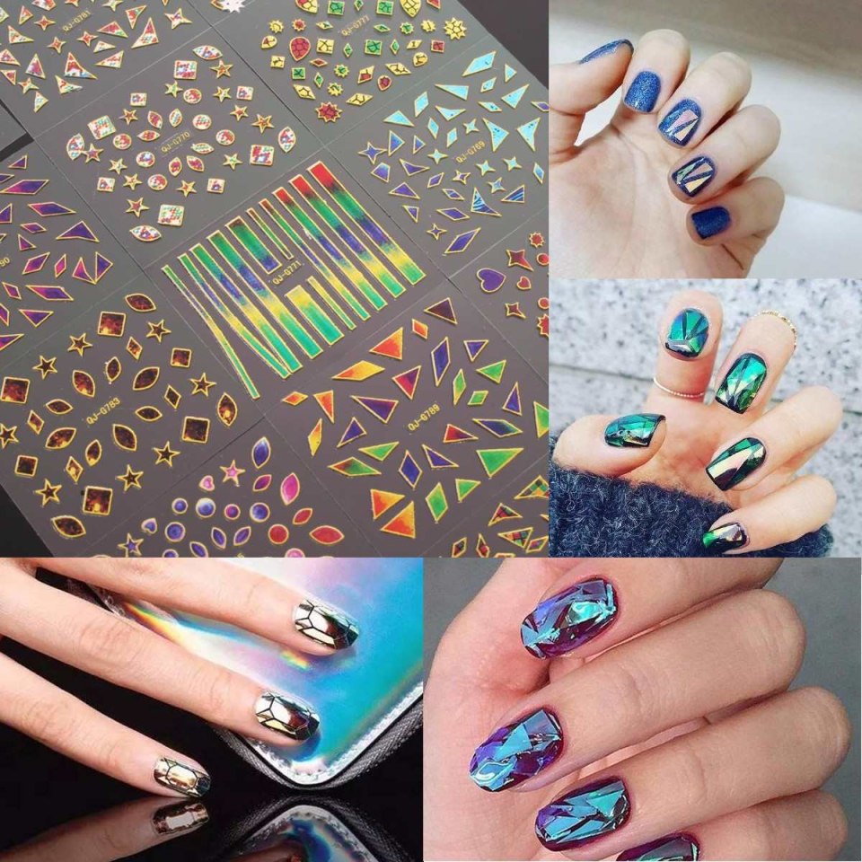 Наклейки битое стекло для маникюра