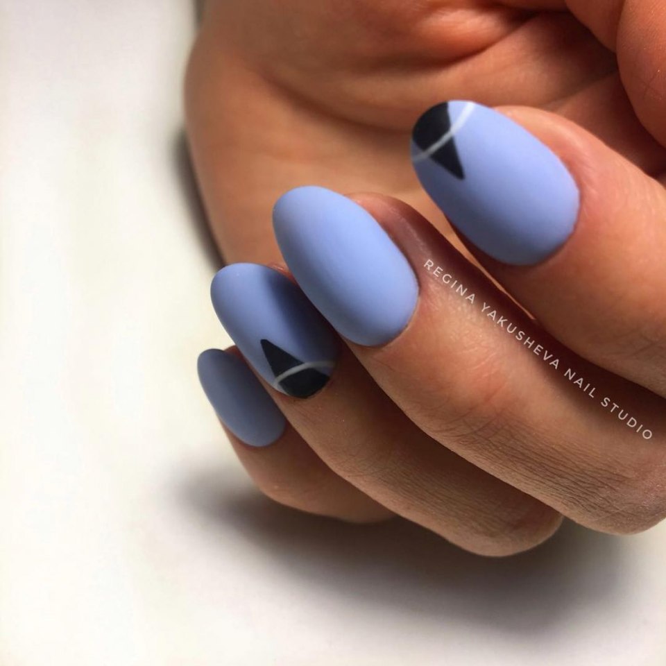 Матовый и глянцевый маникюр