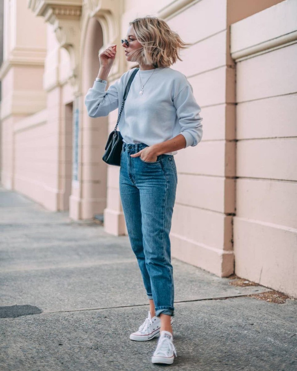 Образ сширокими джинсми