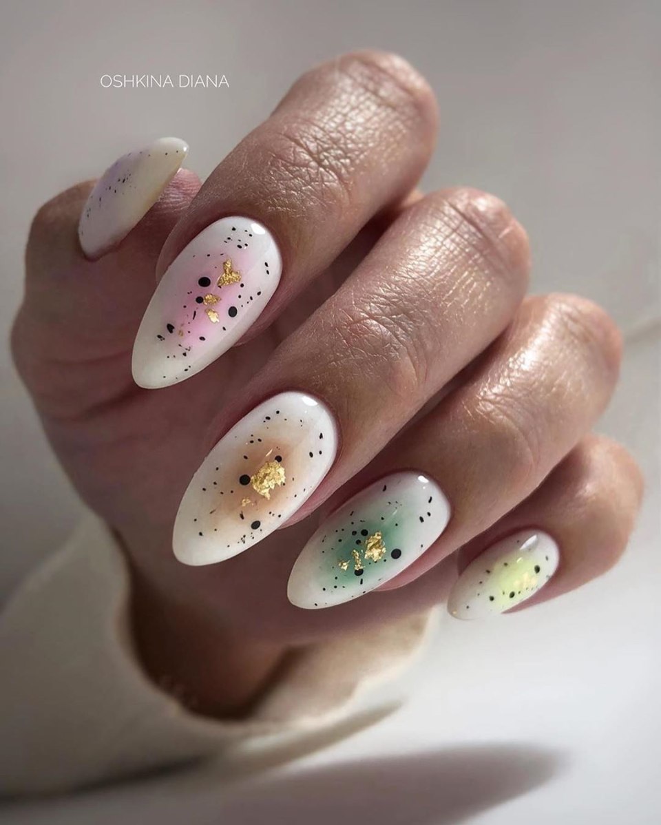 Маникюр перепелиное яйцо