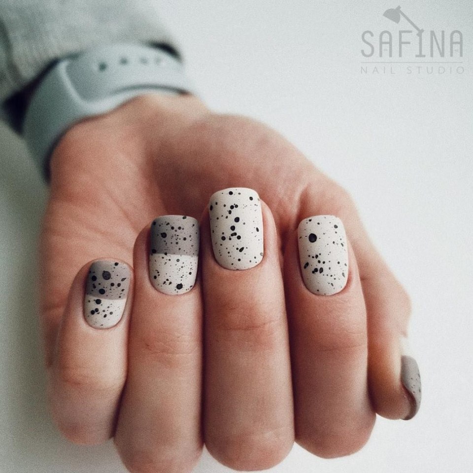 Маникюр перепелиное яйцо на короткие ногти