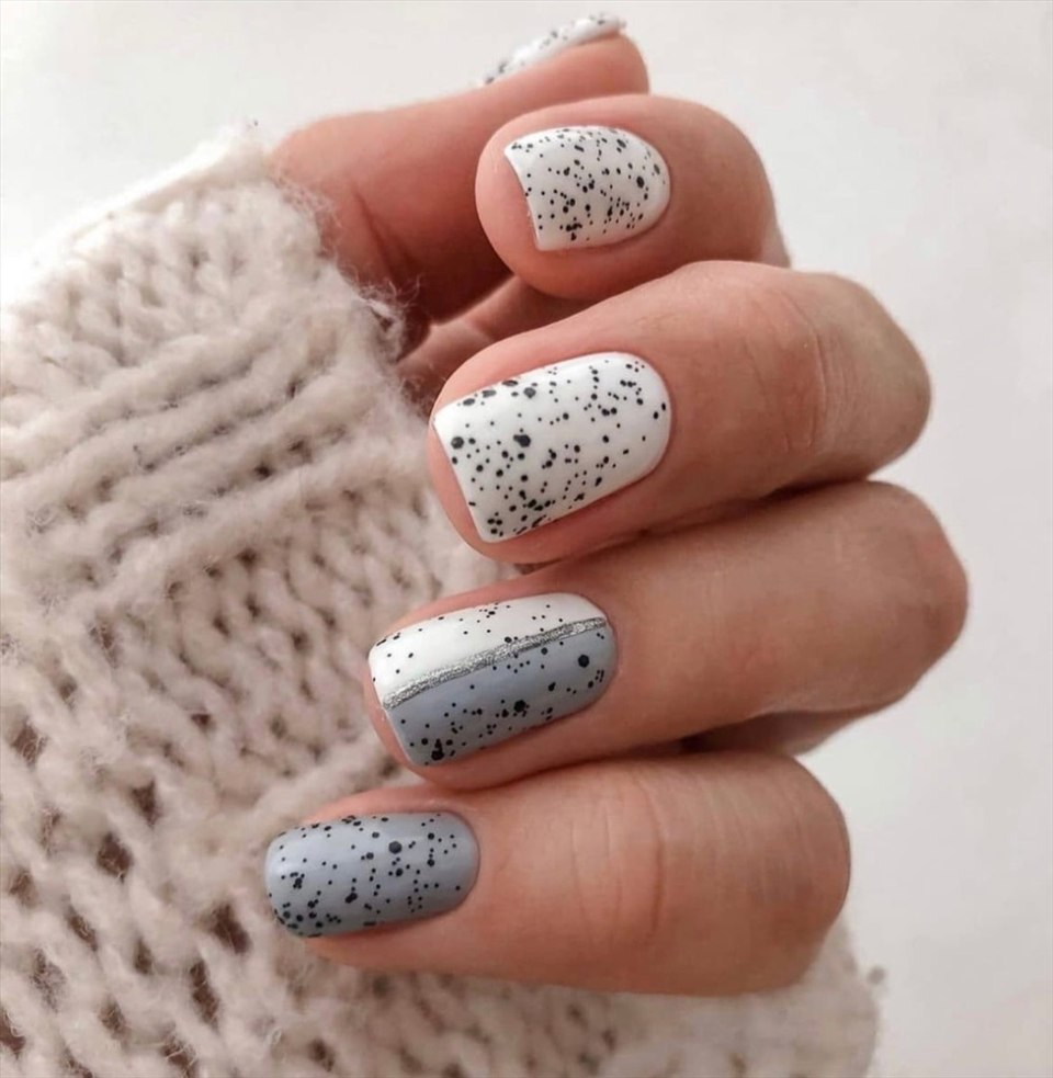 Маникюр перепелиное яйцо миндаль 2021