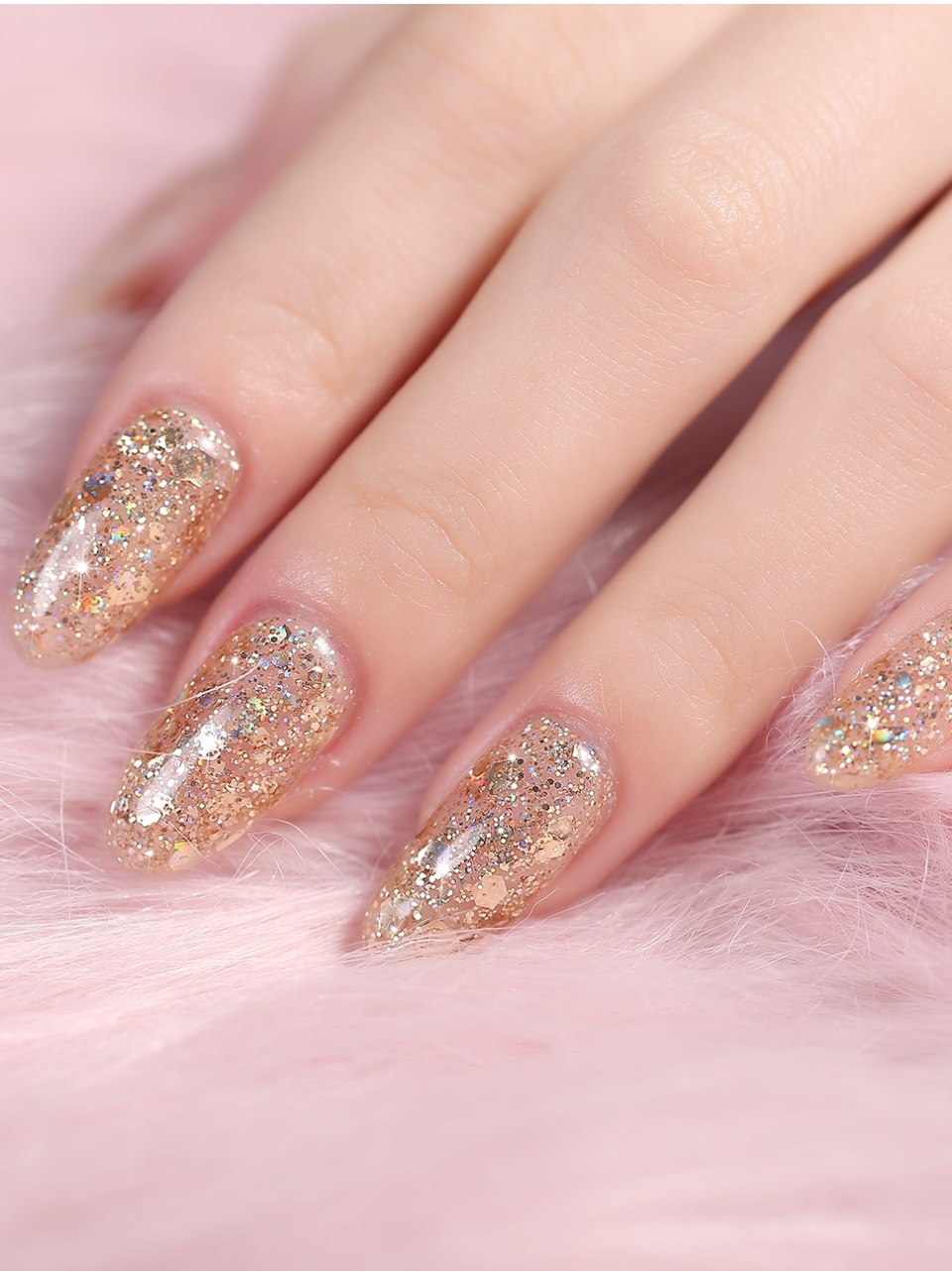 Ногти омбре с блестками