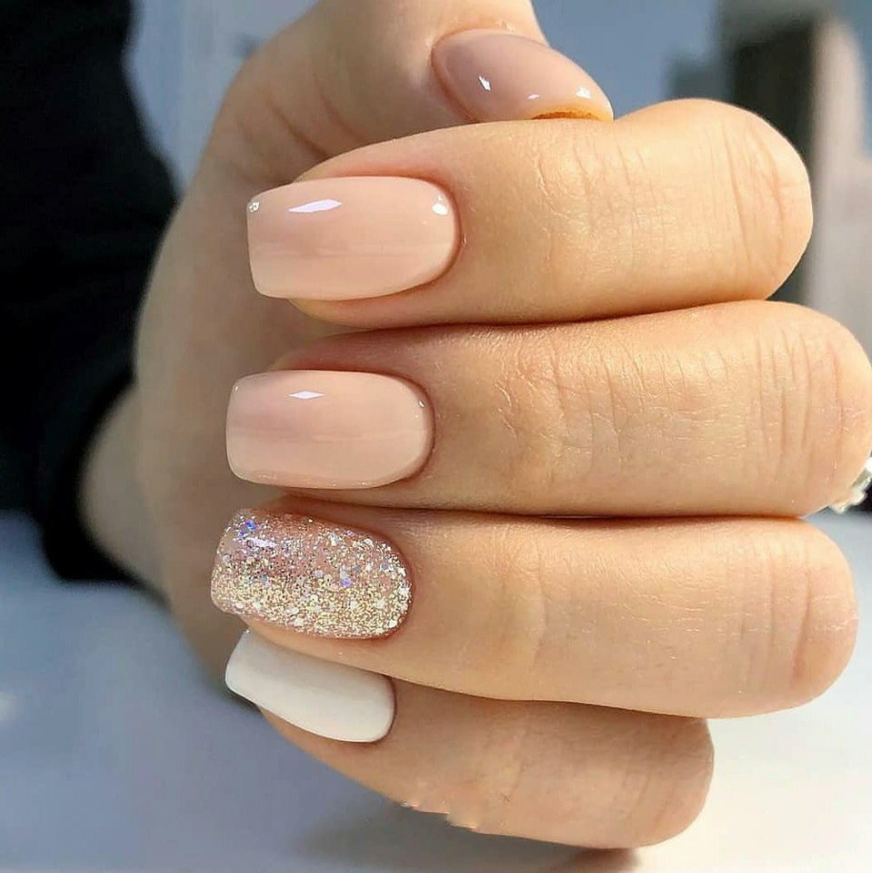 Маникюр камуфляж с блестками