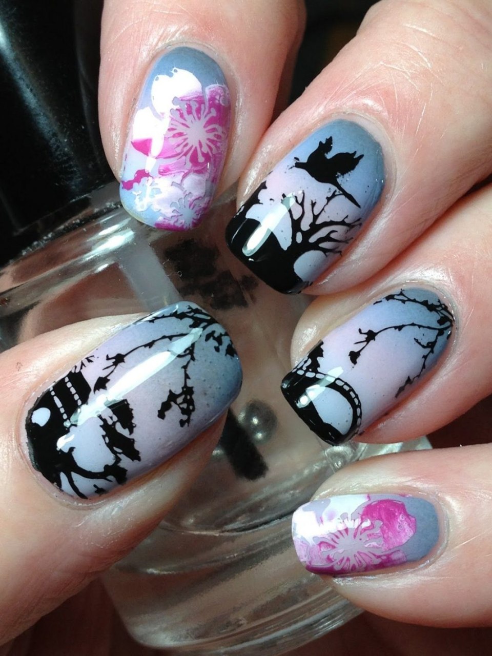 Маникюр на короткие ногти тумблер