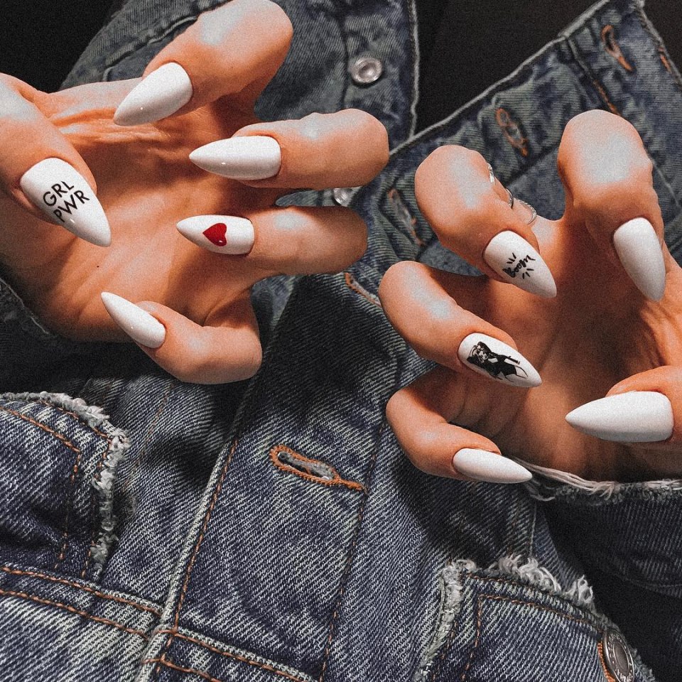 Подростковый маникюр на длинные ногти