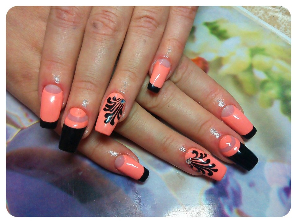 Черно оранжевый френч