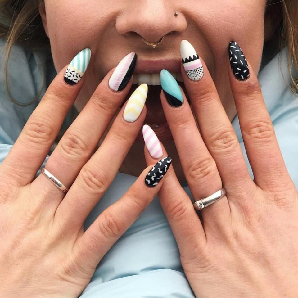 Крутой маникюр на длинные ногти