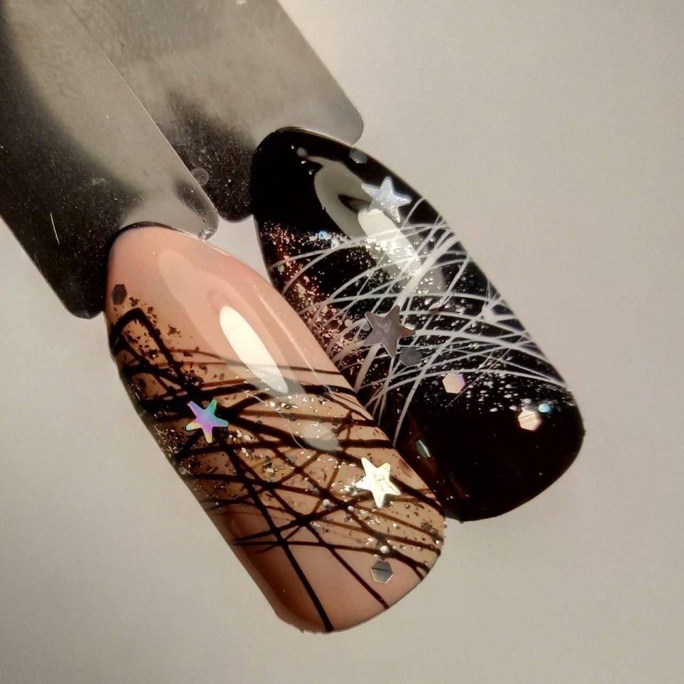 Маникюр Шотландская клетка