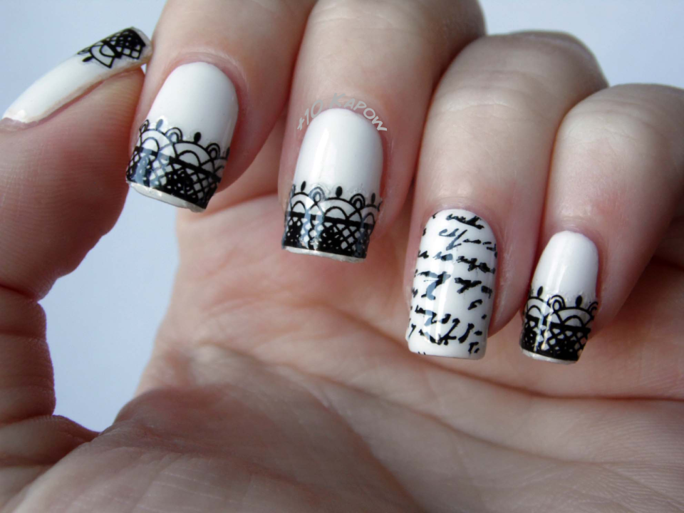 Леопардовый стемпинг маникюр