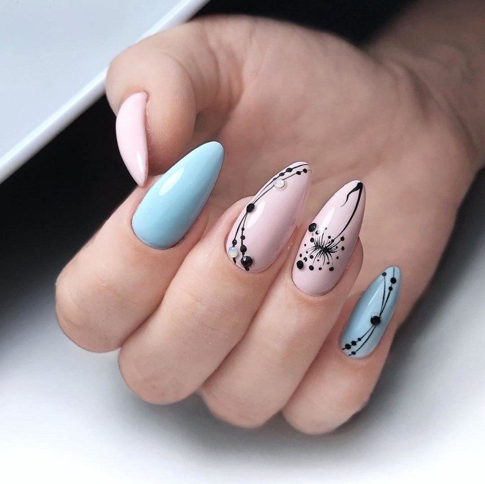 Маникюр на миндалевидных ногтях модные тенденции