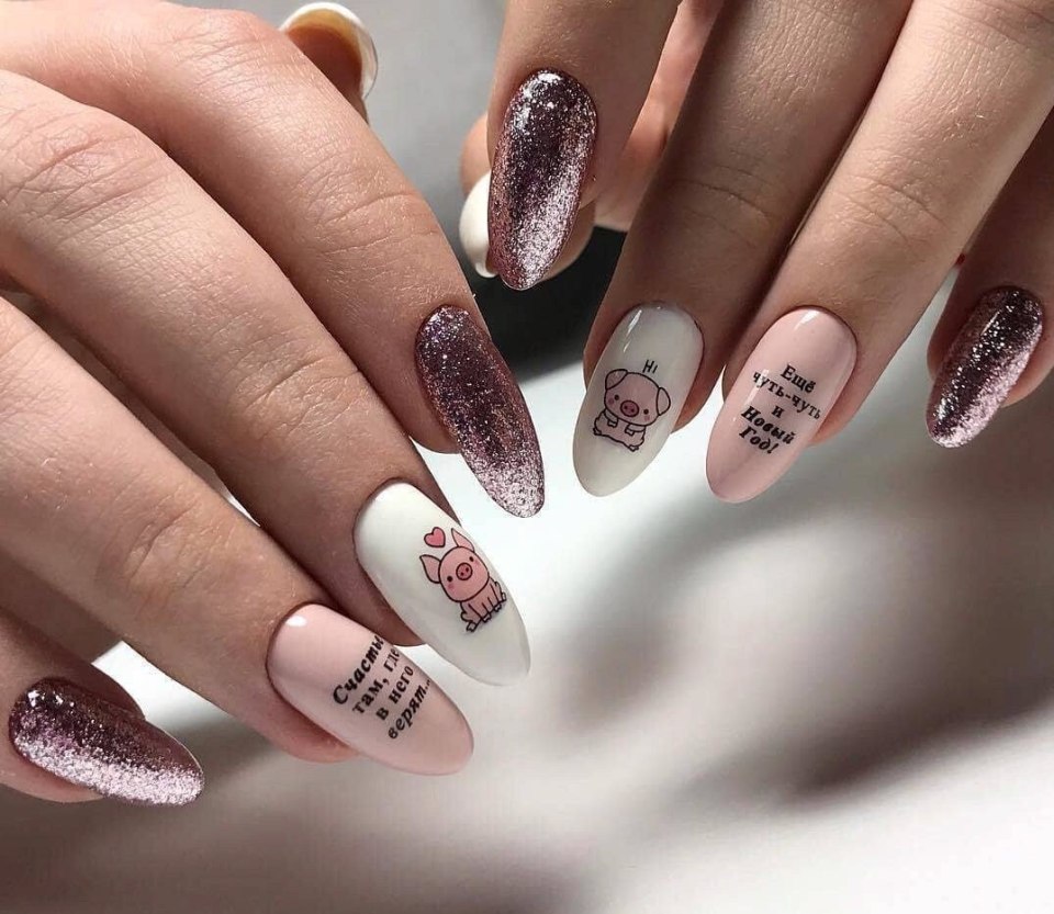 Ногти с надписями