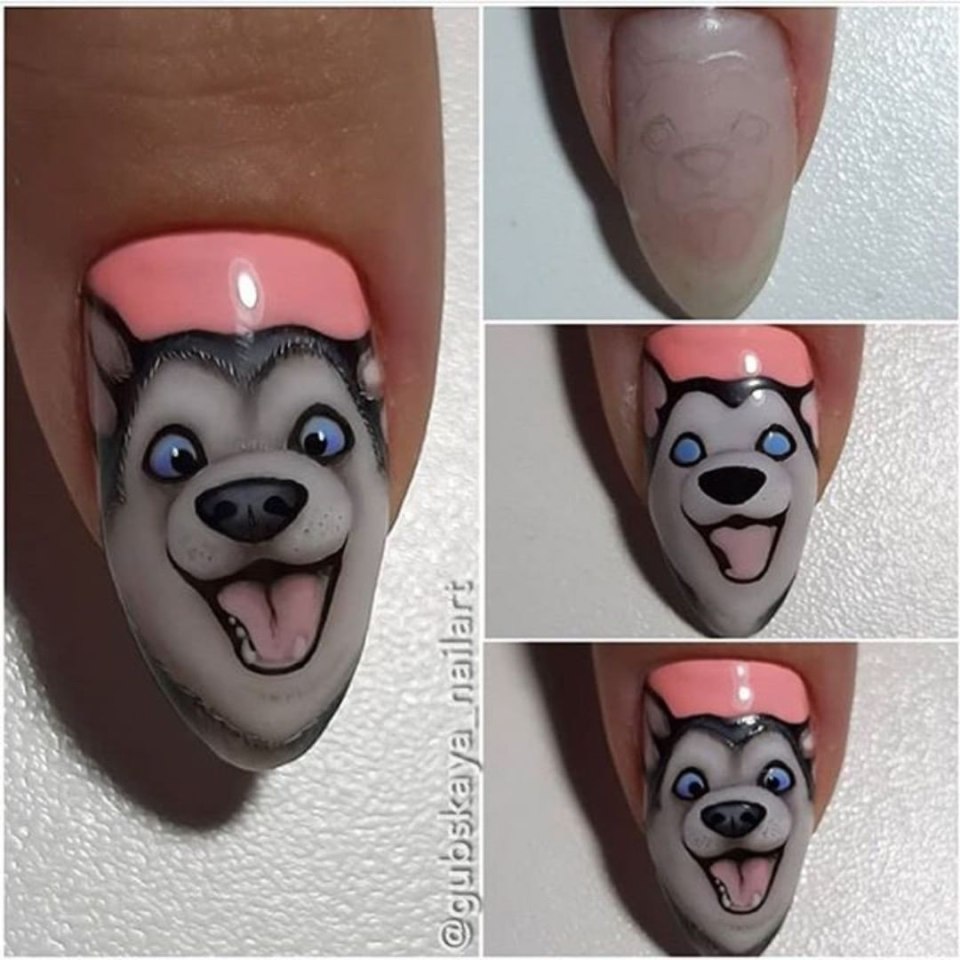 Маникюр с хаски