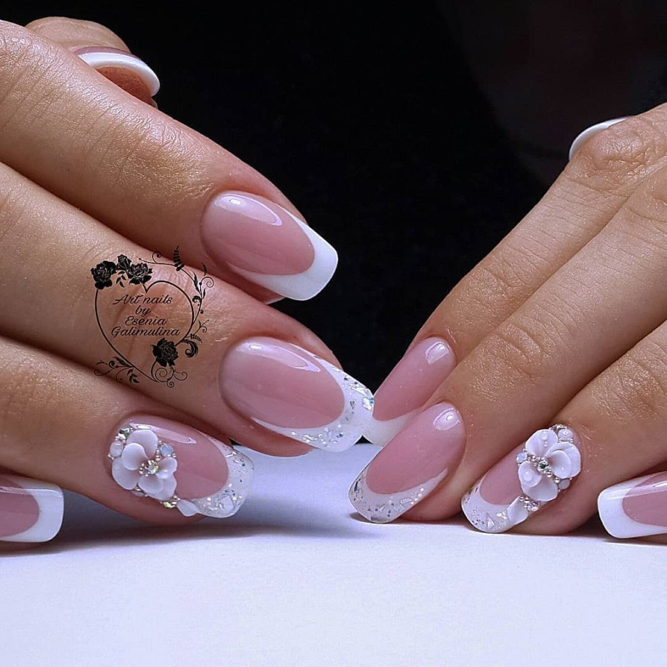 Маникюр дизайн нежный элегантный френч