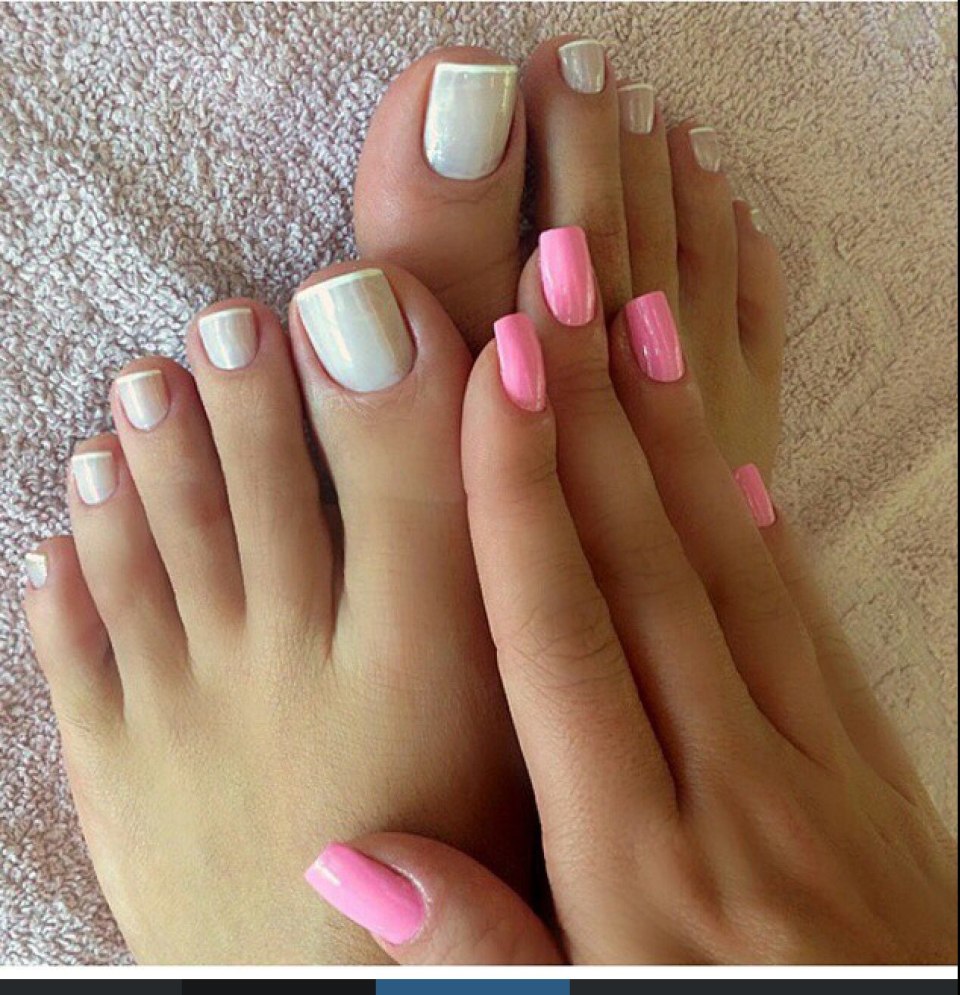 Педикюр на короткие ногти однотонный