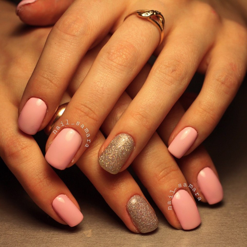 Маникюр гель лак однотонное покрытие