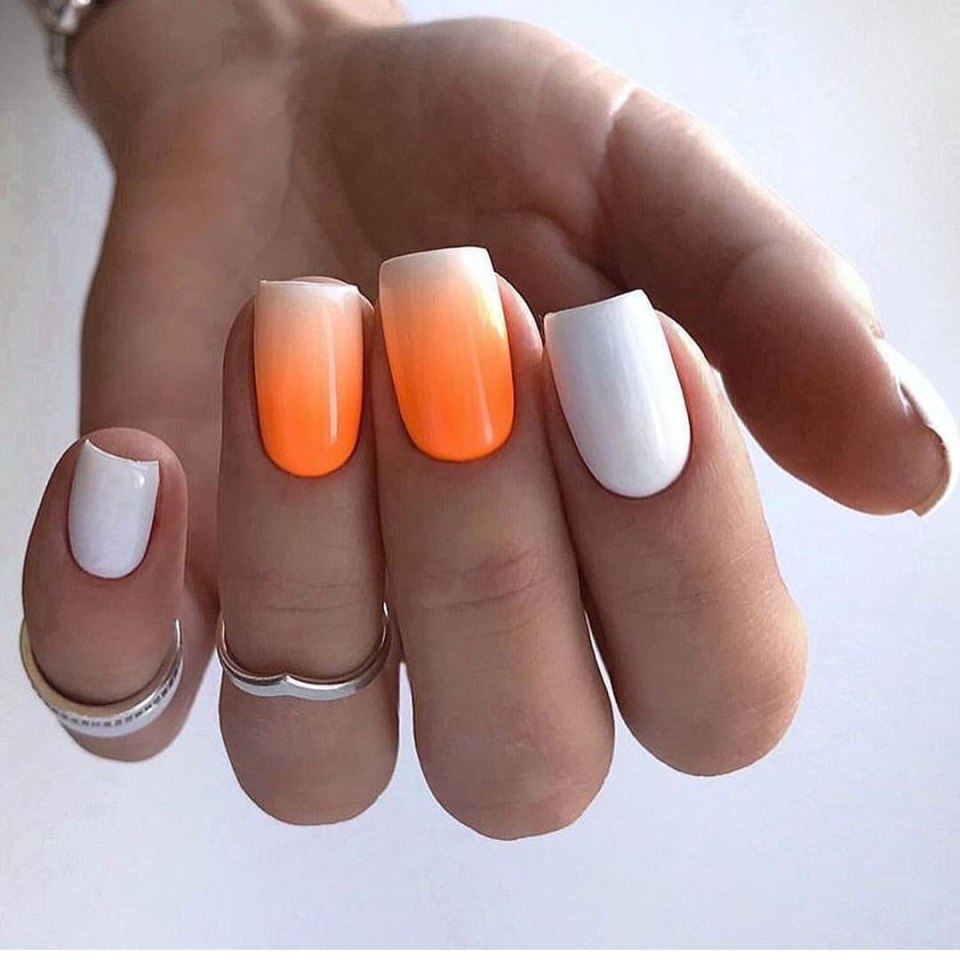 Оранжевые ногти