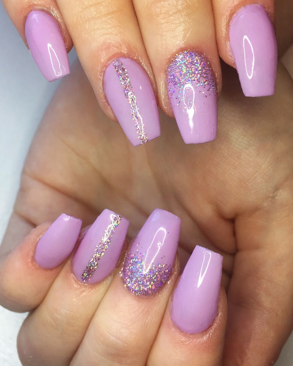Маникюр в сиреневый ьонах