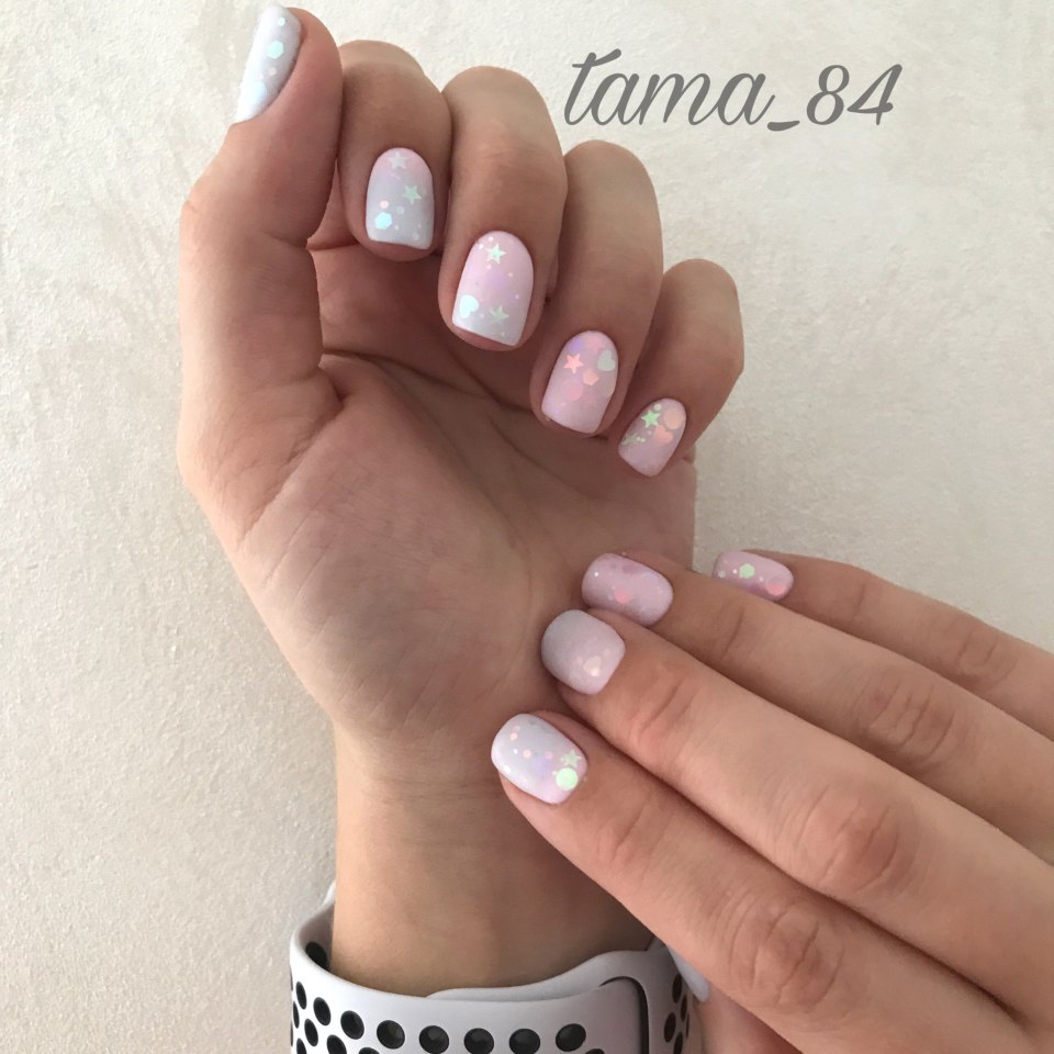 Маникюр фиолетовый с желтым матовый