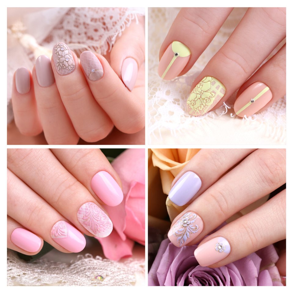 Летний маникюр на короткие ногти медику