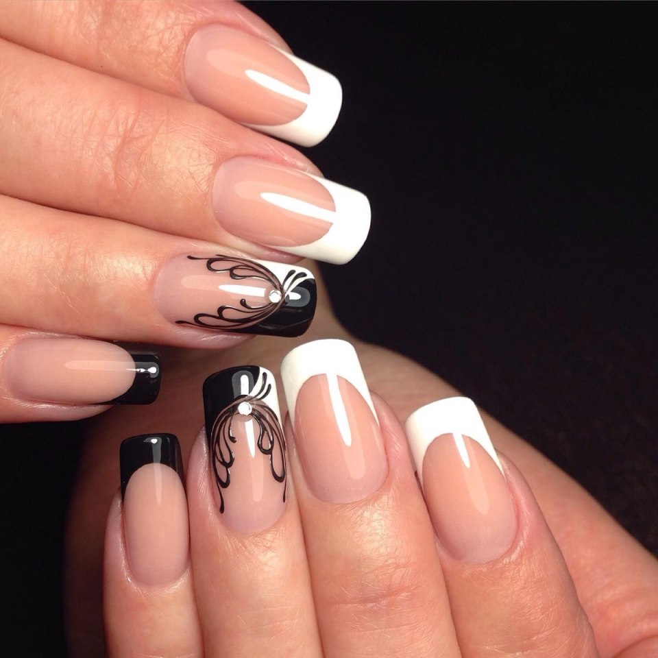 Черно белый френч