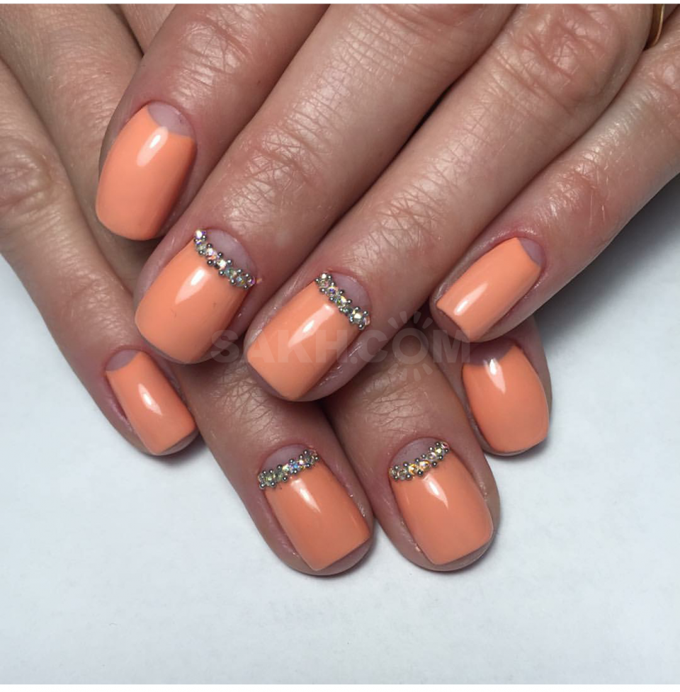 Яркий маникюр градиент с втиркой