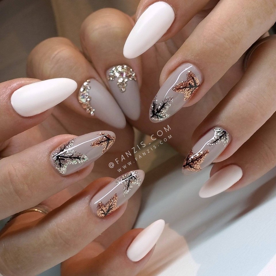 Осенний маникюр на овальные ногти