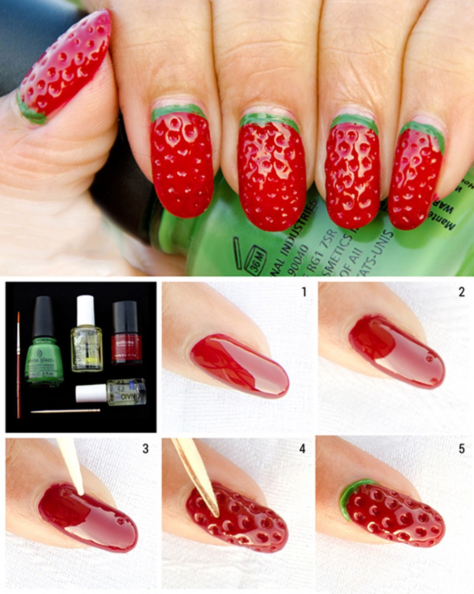 Рисование на ногтях фрукты
