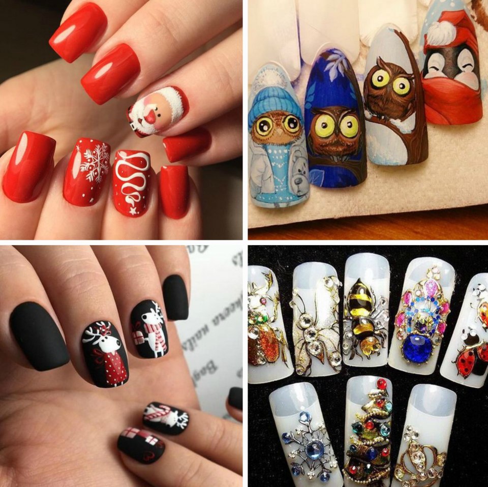 Веселый новогодний маникюр
