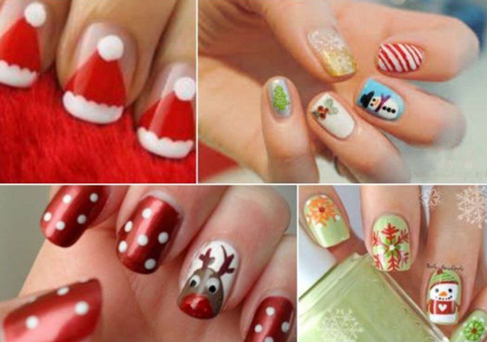 Как сделать новогодние рисунки на накладных ногтях