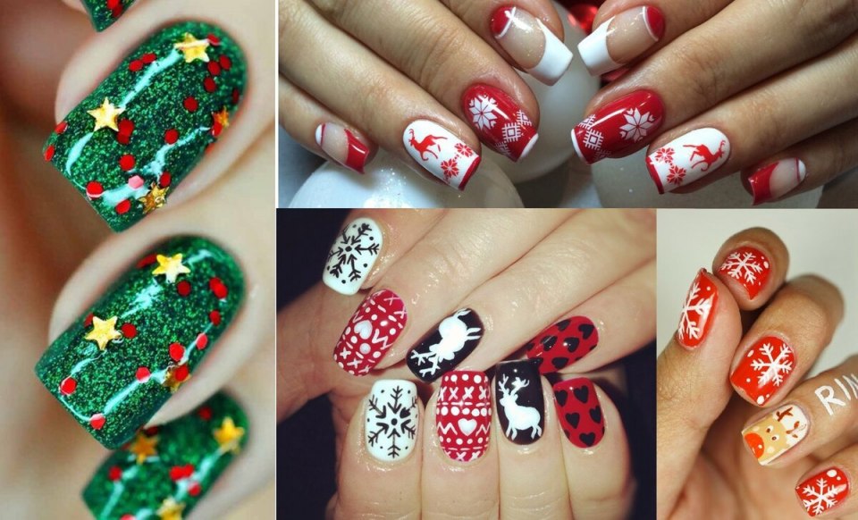 Новогодние рисунки на ногтях оригинальные