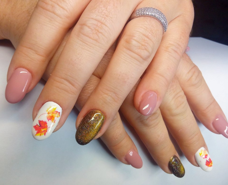 Ногти в осенних тонах