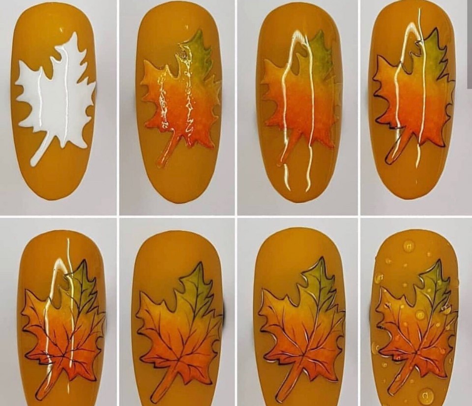 Роспись на ногтях осенняя тематика