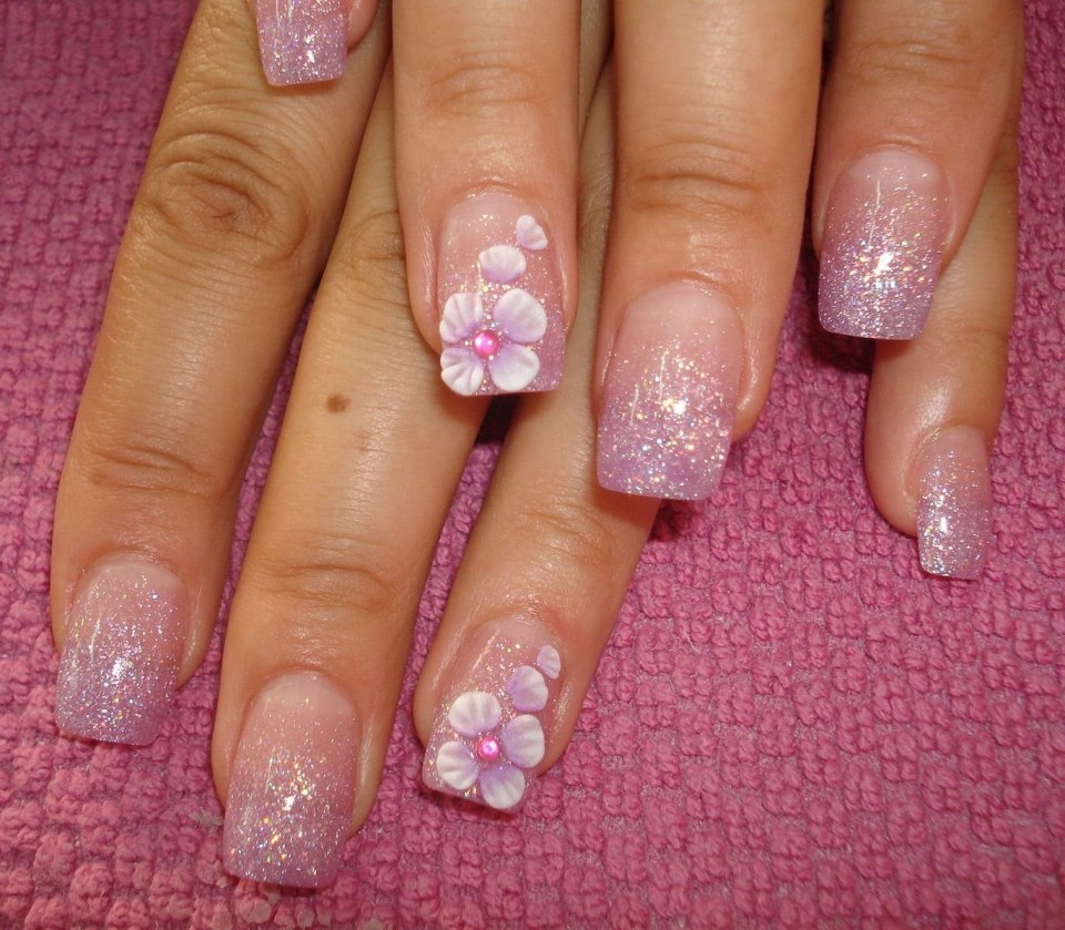 Маникюр френч с блестками красивые