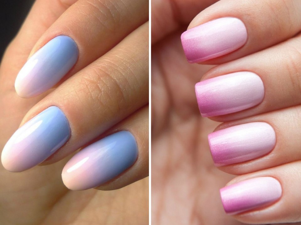 Сиреневые ногти