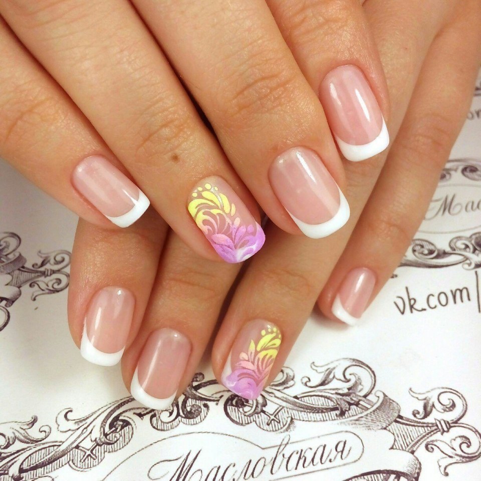 Ногти френч лето