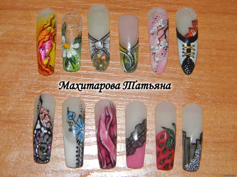 Рисунки аэрографом на типсах