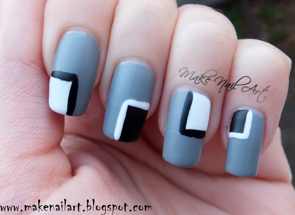 Ногти с квадратиками