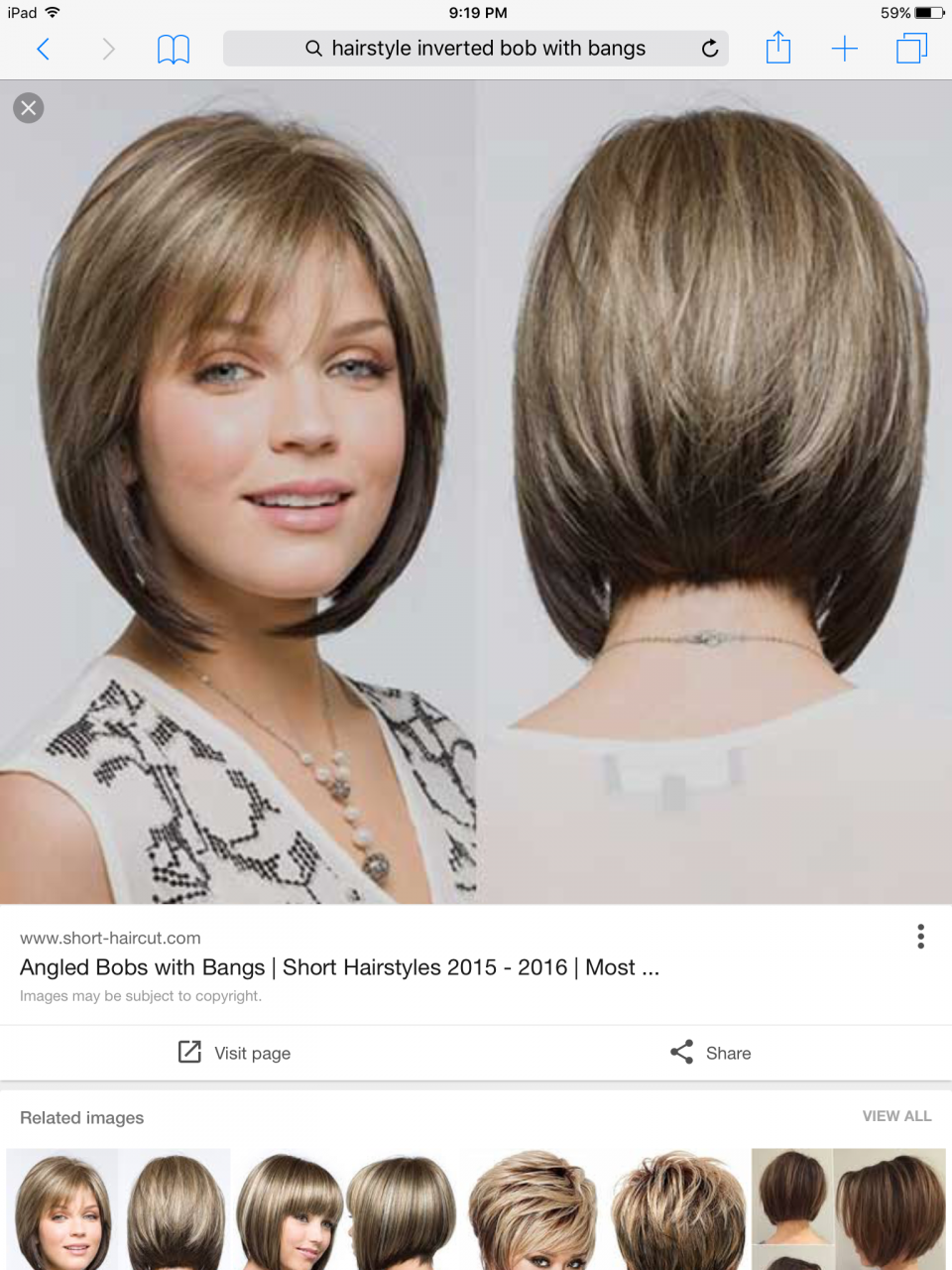 Короткое каре с косой челкой