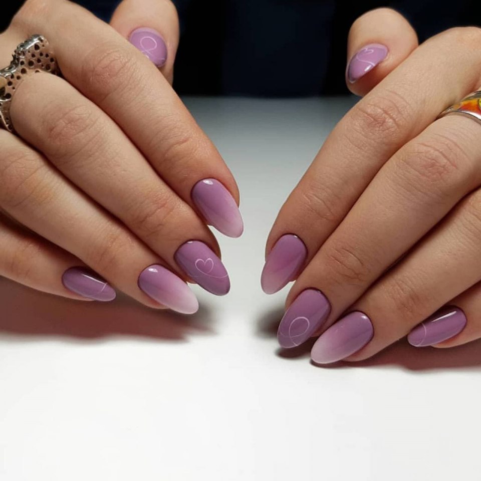 Маникюр градиент фиолетовый